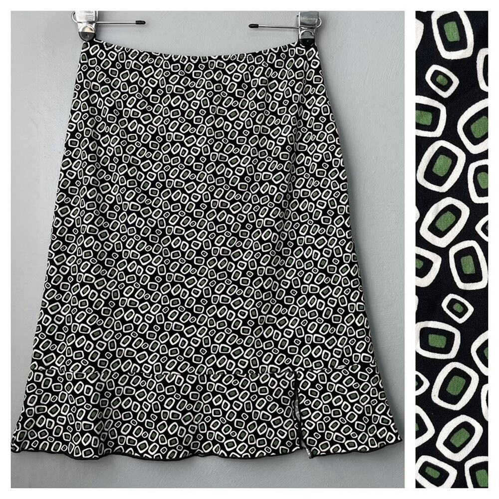 Julie Mitchell Urban Size Medium Pull on Geometric Abstract Artsy Knit Skirt Y2K